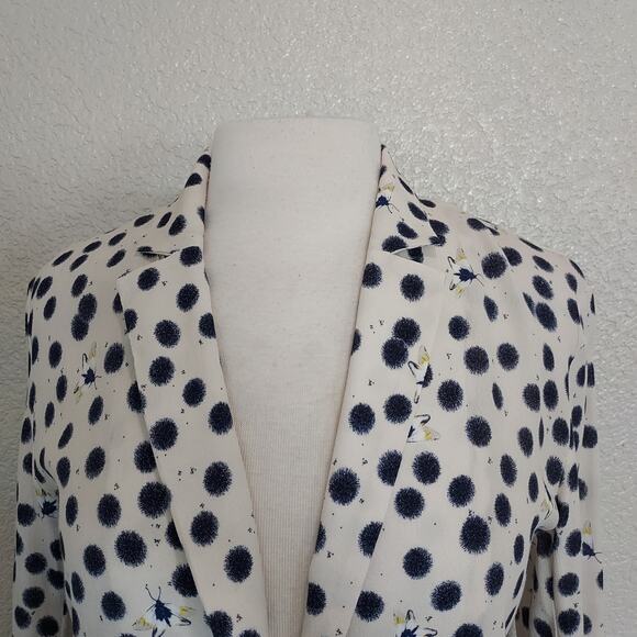 Anna Glover X H&M White Moth Polka Print Blazer Size 2 - Picture 4 of 10